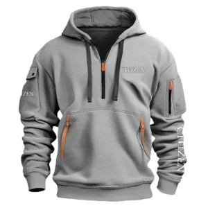 Citizen Carpenter Exclusive Logo Fashion Hoodie Half Zipper BLC110A18HHZ - Gray