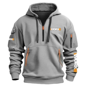 Worx Carpenter Exclusive Logo Fashion Hoodie Half Zipper BLC110A21HHZ - Gray