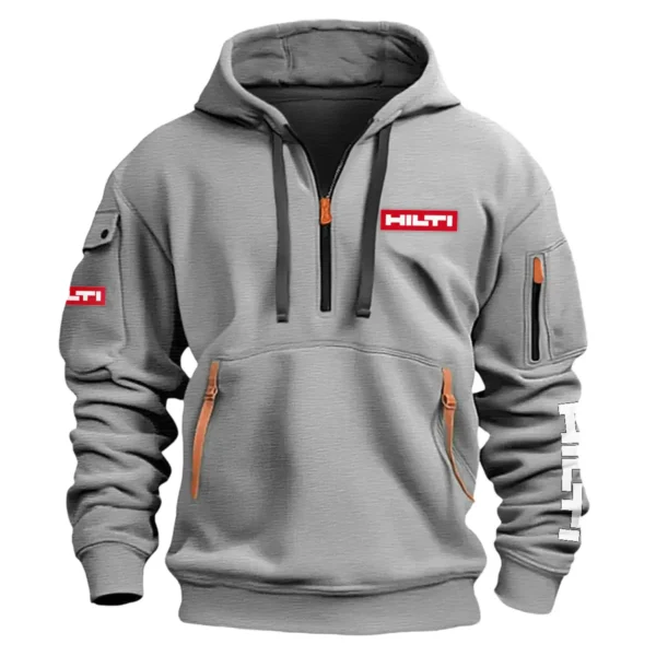 Hilti Carpenter Exclusive Logo Fashion Hoodie Half Zipper BLC110A23HHZ - Gray