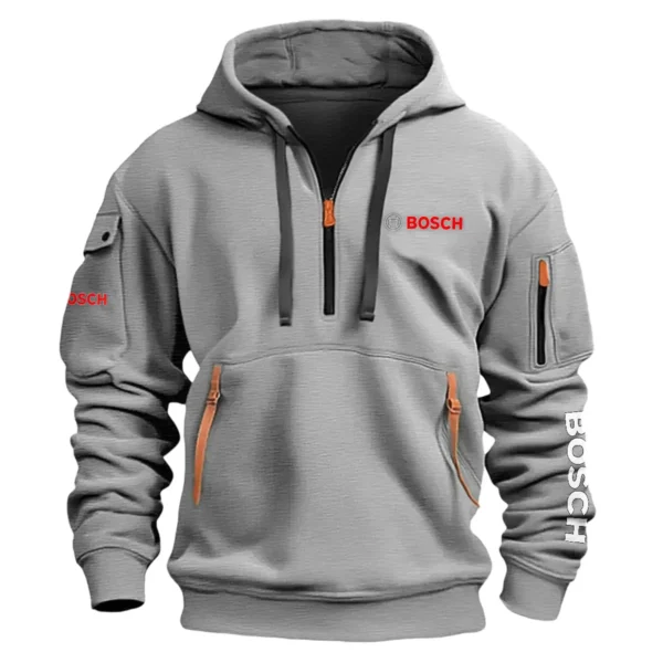 Bosch Carpenter Exclusive Logo Fashion Hoodie Half Zipper BLC110A33HHZ - Gray