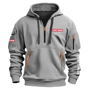 Craftsman Carpenter Exclusive Logo Fashion Hoodie Half Zipper BLC110A35HHZ - Gray