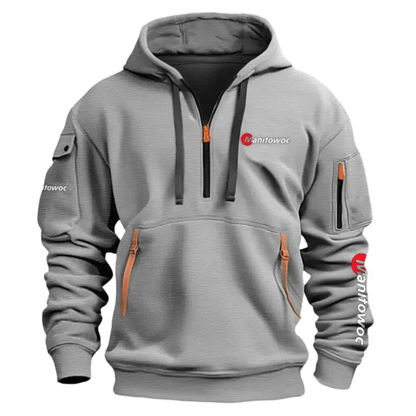 Manitowoc Construction			 Exclusive Logo Fashion Hoodie Half Zipper BLCW309A2HHZ - Gray