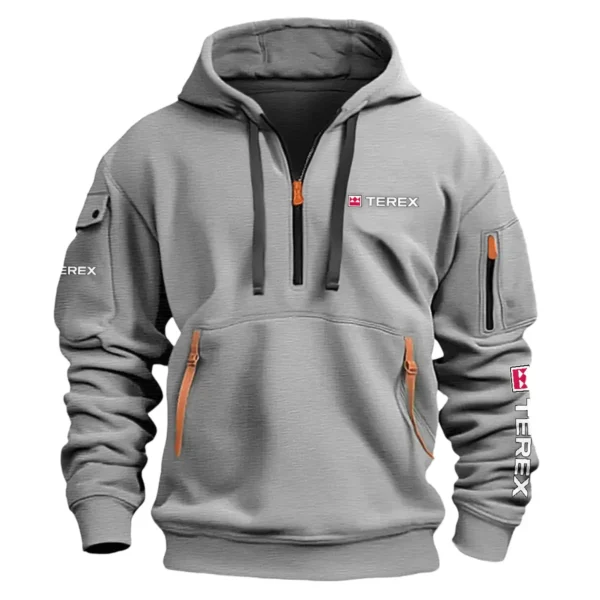 Terex Construction			 Exclusive Logo Fashion Hoodie Half Zipper BLCW309A4HHZ - Gray