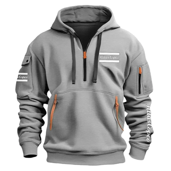 Atlas Copco Construction			 Exclusive Logo Fashion Hoodie Half Zipper BLCW309A6HHZ - Gray