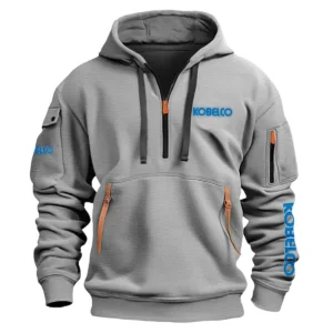 Kobelco Construction			 Exclusive Logo Fashion Hoodie Half Zipper BLCW309A9HHZ - Gray