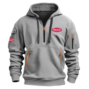 Peterbilt Construction			 Exclusive Logo Fashion Hoodie Half Zipper BLCW309A11HHZ - Gray