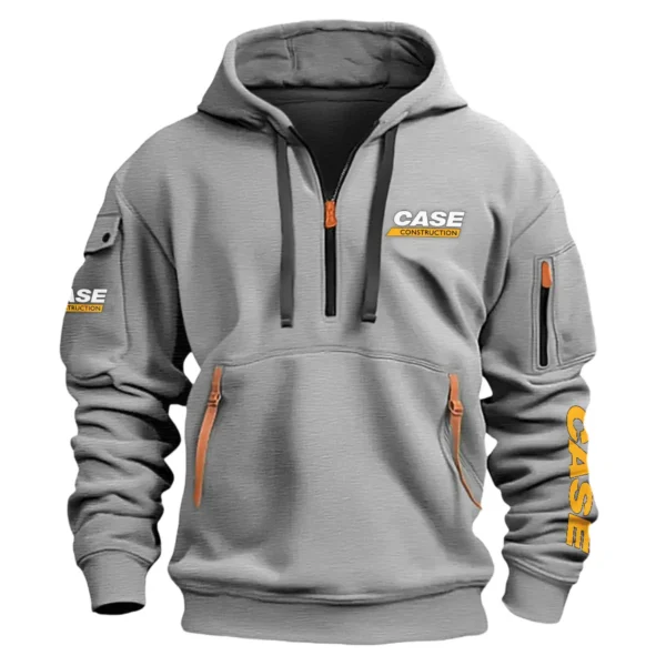 Case Construction			 Exclusive Logo Fashion Hoodie Half Zipper BLCW309A17HHZ - Gray