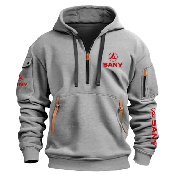 SANY Construction			 Exclusive Logo Fashion Hoodie Half Zipper BLCW309A20HHZ - Gray