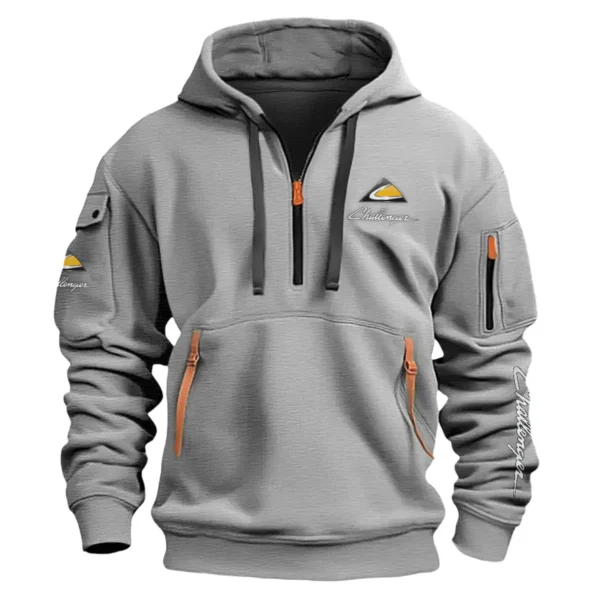 Challenger Farmer Exclusive Logo Fashion Hoodie Half Zipper BLF8424A3HHZ - Gray