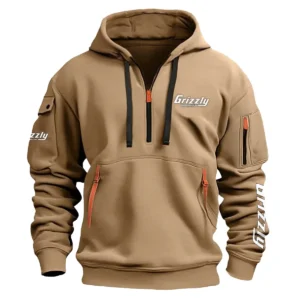 Grizzly Industrial Carpenter Exclusive Logo Fashion Hoodie Half Zipper BLC110A3HHZ - Khaki