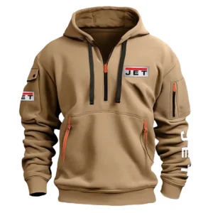 Jet Tools Carpenter Exclusive Logo Fashion Hoodie Half Zipper BLC110A6HHZ - Khaki