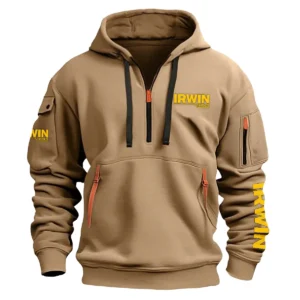 Irwin Tools Carpenter Exclusive Logo Fashion Hoodie Half Zipper BLC110A9HHZ - Khaki