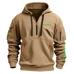 Festool Carpenter Exclusive Logo Fashion Hoodie Half Zipper BLC110A28HHZ - Khaki