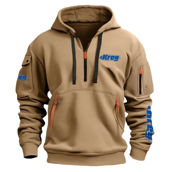 Kreg Tool Carpenter Exclusive Logo Fashion Hoodie Half Zipper BLC110A29HHZ - Khaki