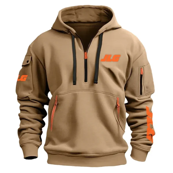 JLG Construction			 Exclusive Logo Fashion Hoodie Half Zipper BLCW309A5HHZ - Khaki