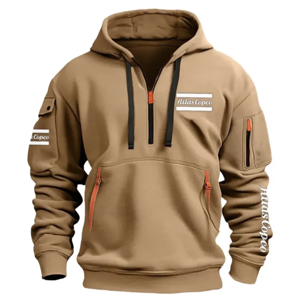 Atlas Copco Construction			 Exclusive Logo Fashion Hoodie Half Zipper BLCW309A6HHZ - Khaki