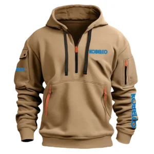 Kobelco Construction			 Exclusive Logo Fashion Hoodie Half Zipper BLCW309A9HHZ - Khaki