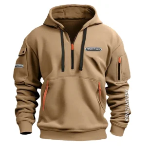 Freightliner Construction			 Exclusive Logo Fashion Hoodie Half Zipper BLCW309A14HHZ - Khaki