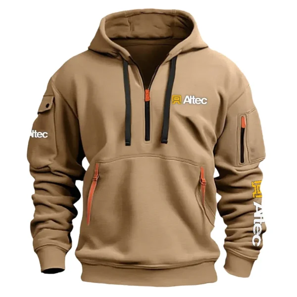 Altec Inc. Construction			 Exclusive Logo Fashion Hoodie Half Zipper BLCW309A15HHZ - Khaki