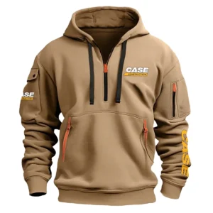 Case Construction			 Exclusive Logo Fashion Hoodie Half Zipper BLCW309A17HHZ - Khaki