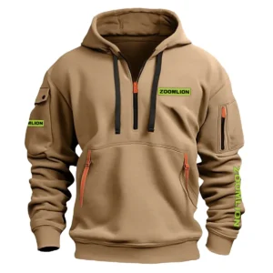 Zoomlion Construction			 Exclusive Logo Fashion Hoodie Half Zipper BLCW309A18HHZ - Khaki