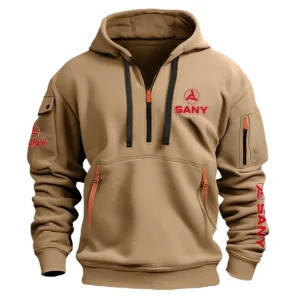 SANY Construction			 Exclusive Logo Fashion Hoodie Half Zipper BLCW309A20HHZ - Khaki