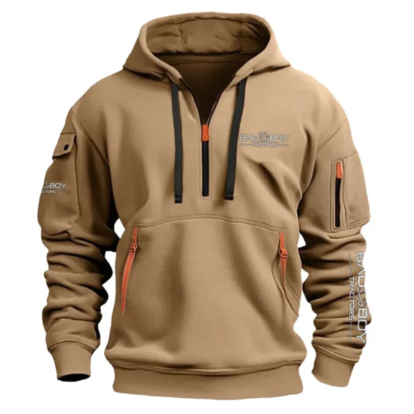 Badboy Farmer Exclusive Logo Fashion Hoodie Half Zipper BLF8424A9HHZ - Khaki