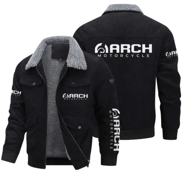 Arch Motorcycles Exclusive LogoThickened Corduroy Jacket Motorcycles QTMT191224A5ARC - Black