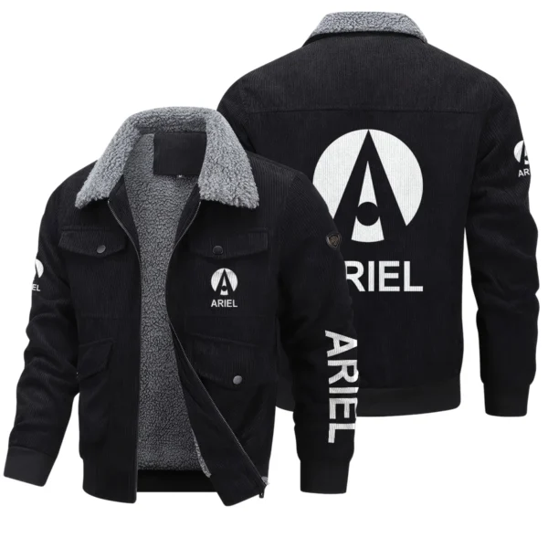 Ariel Motorcycles Exclusive LogoThickened Corduroy Jacket Motorcycles QTMT191224A5ARI - Black