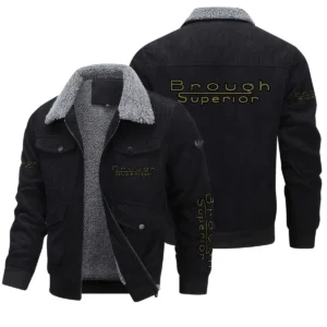 Brough Superior Exclusive LogoThickened Corduroy Jacket Motorcycles QTMT191224A5BRO - Black