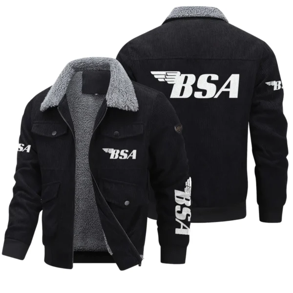 BSA Motorcycles Exclusive LogoThickened Corduroy Jacket Motorcycles QTMT191224A5BSA - Black