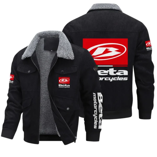 Beta Motorcycles Exclusive LogoThickened Corduroy Jacket Motorcycles QTMT191224A5BTA - Black