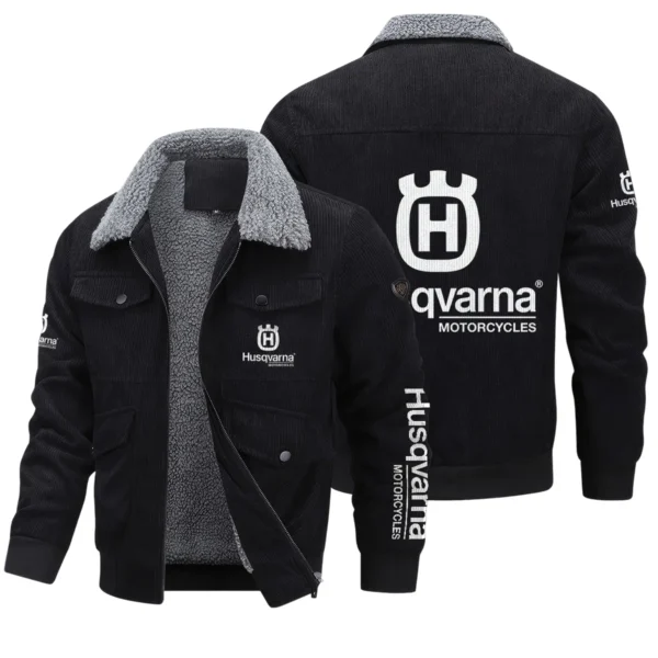 Husqvarna Motorcycles Exclusive LogoThickened Corduroy Jacket Motorcycles QTMT191224A5HUS - Black