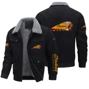 Indian Motorcycles Exclusive LogoThickened Corduroy Jacket Motorcycles QTMT191224A5IND - Black