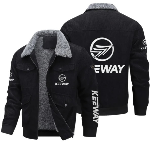 Keeway Motorcycles Exclusive LogoThickened Corduroy Jacket Motorcycles QTMT191224A5KEE - Black