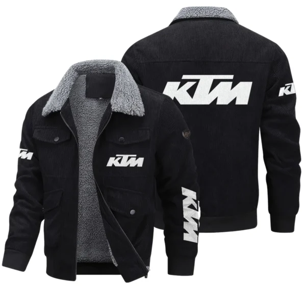 KTM Exclusive LogoThickened Corduroy Jacket Motorcycles QTMT191224A5KTM - Black