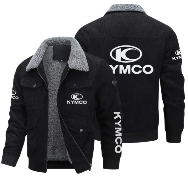 Kymco Motorcycles Exclusive LogoThickened Corduroy Jacket Motorcycles QTMT191224A5KYM - Black