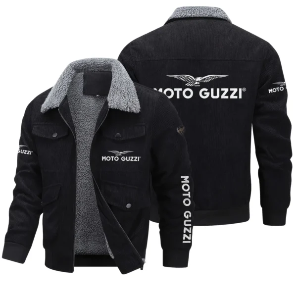 Moto Guzzi Exclusive LogoThickened Corduroy Jacket Motorcycles QTMT191224A5MGU - Black