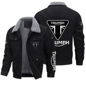 Triumph Motorcycles Exclusive LogoThickened Corduroy Jacket Motorcycles QTMT191224A5TRI - Black