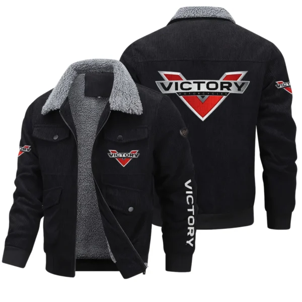 Victory Motorcycles Exclusive LogoThickened Corduroy Jacket Motorcycles QTMT191224A5VIC - Black