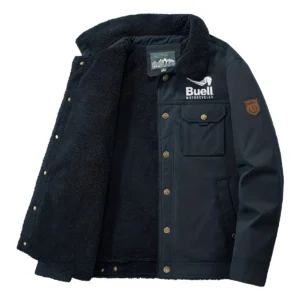 Buell Motorcycles Exclusive Logo Velvet Coat Motorcycles QTMT191224A4BUE - Dark Blue