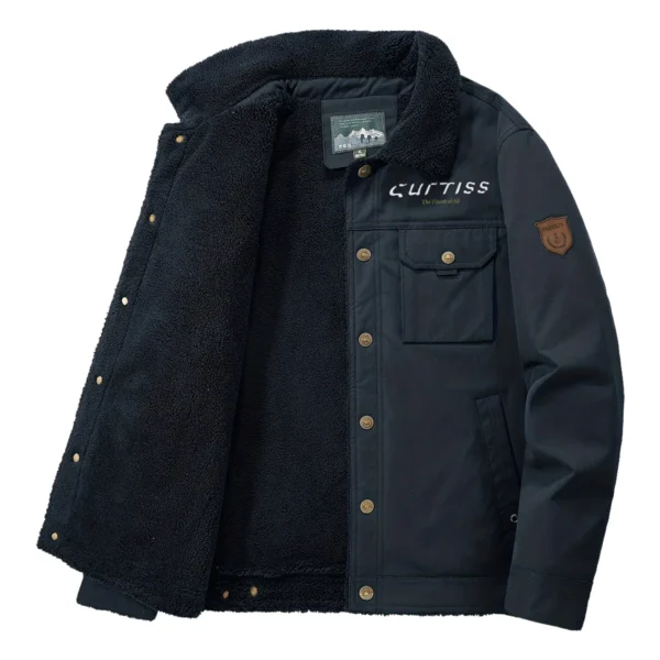 Curtiss Motorcycles Exclusive Logo Velvet Coat Motorcycles QTMT191224A4CUR - Dark Blue