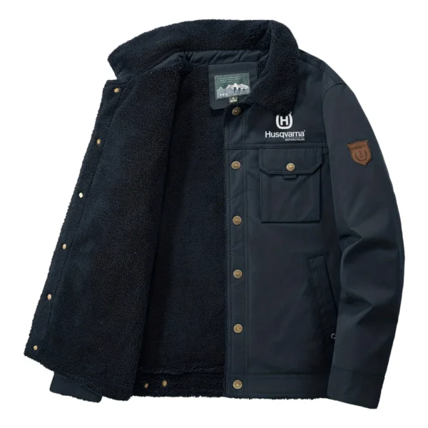 Husqvarna Motorcycles Exclusive Logo Velvet Coat Motorcycles QTMT191224A4HUS - Dark Blue