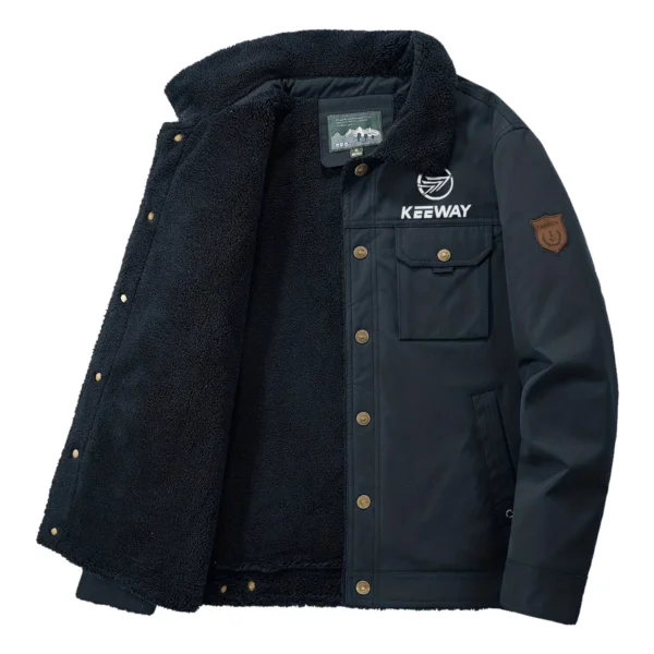 Keeway Motorcycles Exclusive Logo Velvet Coat Motorcycles QTMT191224A4KEE - Dark Blue