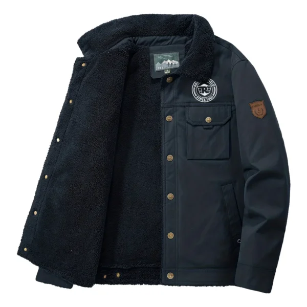 Royal Enfield Exclusive Logo Velvet Coat Motorcycles QTMT191224A4ROY - Dark Blue