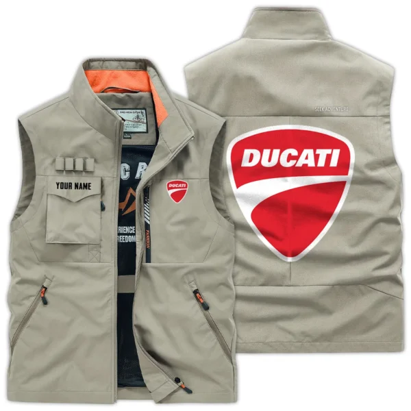 Ducati Exclusive Logo Outdoor Vest Motorcycles QTMTS261224A01DUC - Khaki