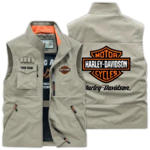 Harley-Davidson Exclusive Logo Outdoor Vest Motorcycles QTMTS261224A01HD - Khaki