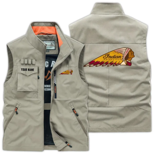 Indian Motorcycles Exclusive Logo Outdoor Vest Motorcycles QTMTS261224A01IND - Khaki