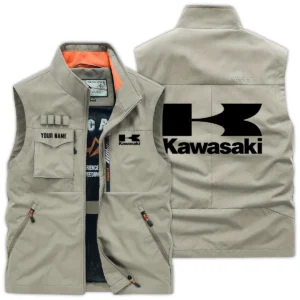 Kawasaki Exclusive Logo Outdoor Vest Motorcycles QTMTS261224A01KAW - Khaki