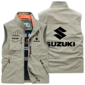 Suzuki Exclusive Logo Outdoor Vest Motorcycles QTMTS261224A01SUZ - Khaki